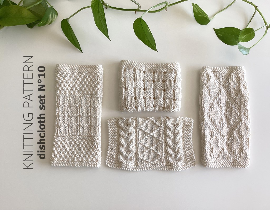 DISHCLOTH SET 10 - 4 knitting patterns - Oh La Lana!